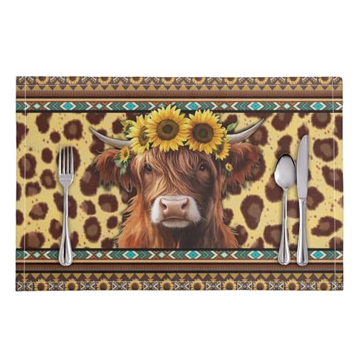 Sunflowers Highland Cow