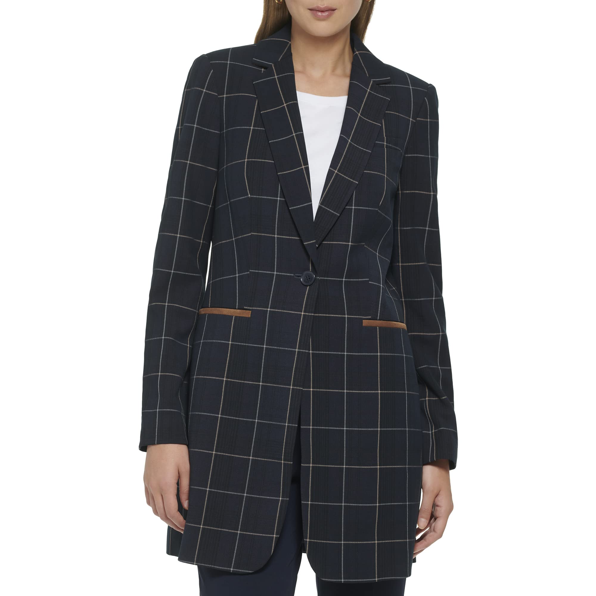 Tommy Hilfiger Women's Two Button Blazer Jacket | Stylish Workwear Blazer for Office & Business Meetings