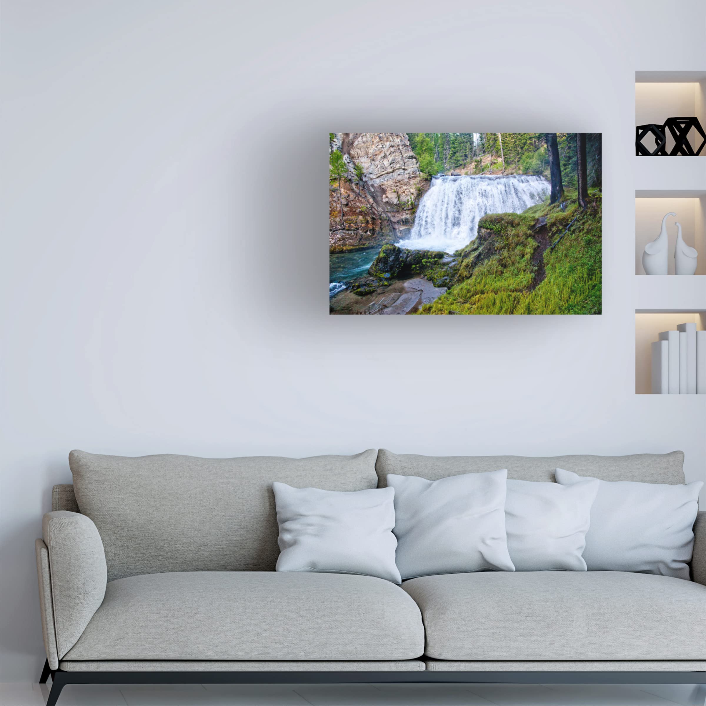 Michael Broom 'South Fork Falls' Canvas Wall Art Print - Nature Landscape Painting for Living Room, Bedroom & Office Decor | Trademark Fine Art Collection