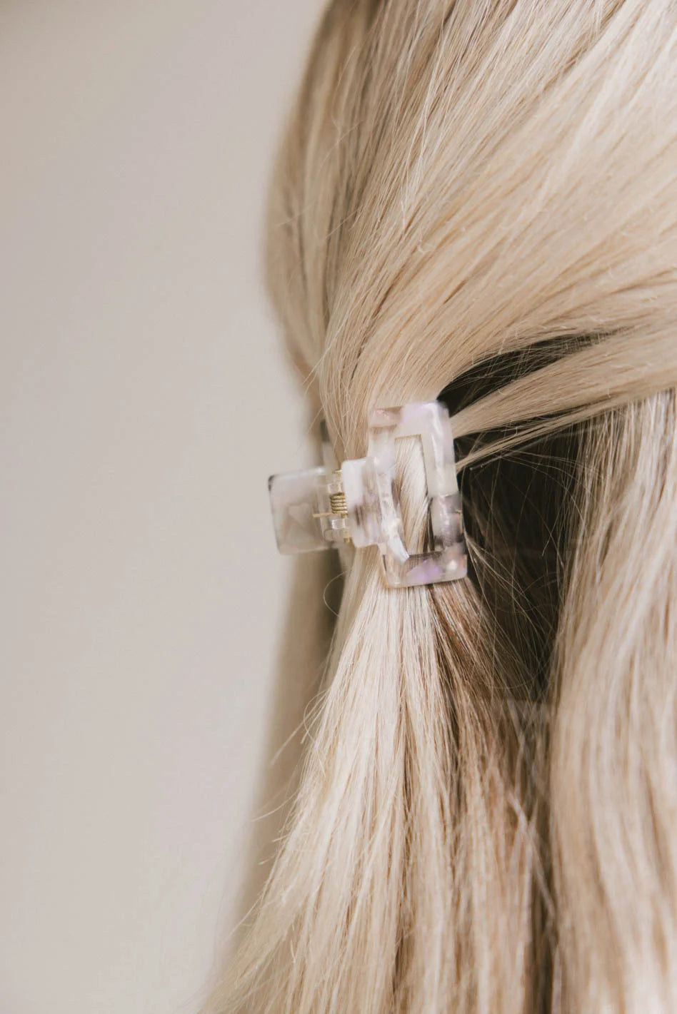 Mini Cutout Claw Hair Clip - Grey | Small Hair Claw for Women | Perfect for Ponytails, Buns & Half-Up Hairstyles