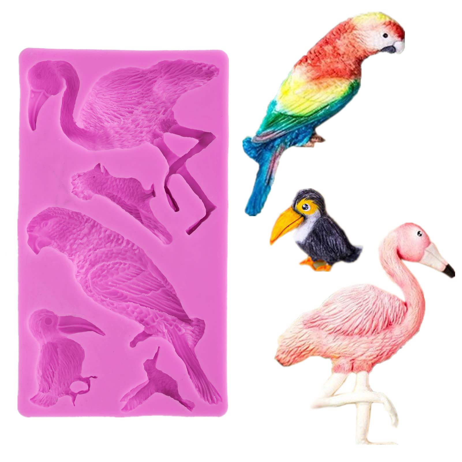 Premium Silicone Fondant Molds - Flamingo & Bird Shapes for Cake Decorating, Chocolate Making & Candy Crafts | Perfect for Birthday Cakes, Cupcakes, DIY Desserts & Baking Gifts