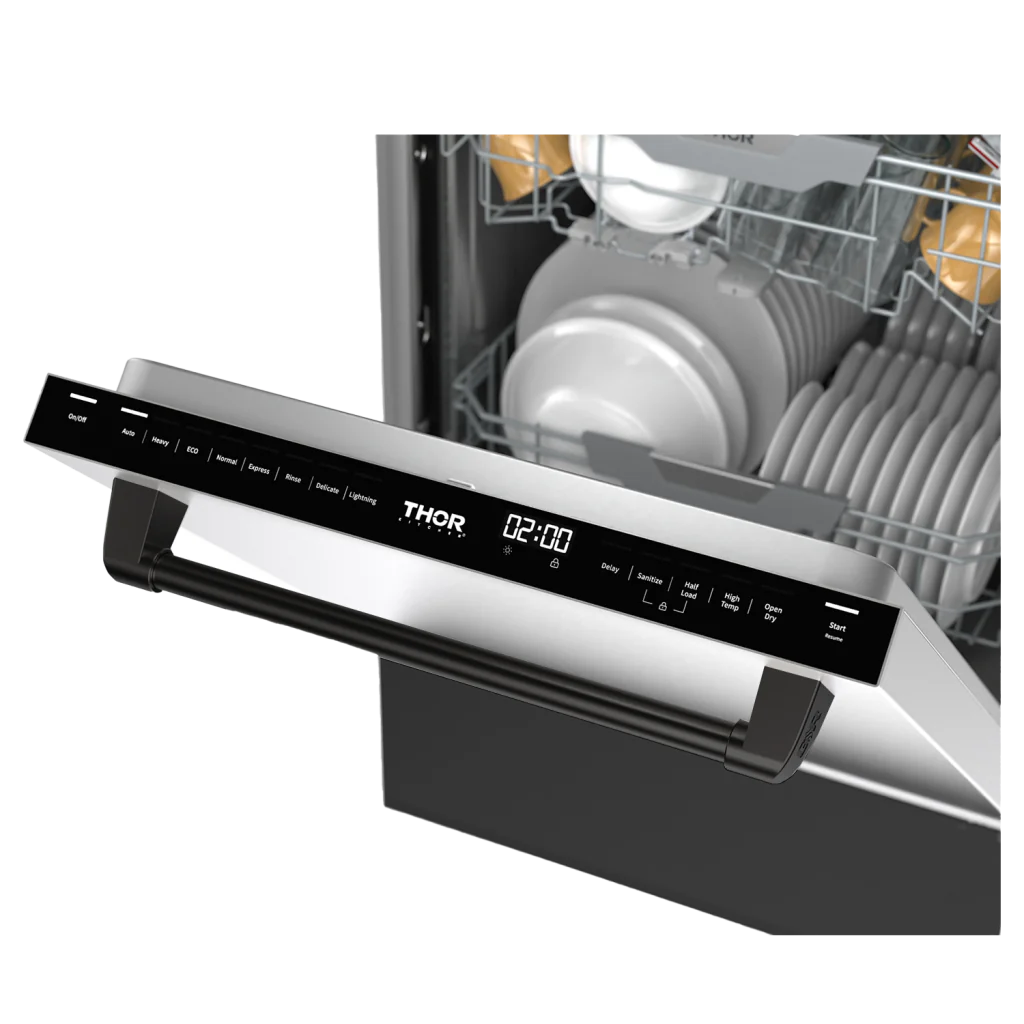 Gordon Ramsay by THOR Kitchen 24 Inch Built-In Dishwasher - Stainless Steel Interior, Black Exterior (Model DW24X8BA99 BLK) - Perfect for Modern Kitchens & Open-Concept Homes