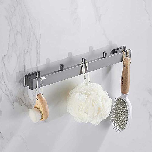 Aluminum Bathroom Towel Rack - Space Saving Gray Shelf for Showers & Bathrooms