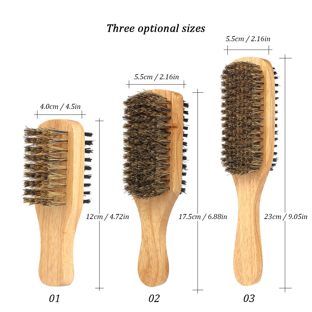 Premium Men's Beard Brush & Mustache Comb Set - Double Sided Wooden Handle for Grooming, Styling & Softening Facial Hair - Natural Wood Beard Care Kit for Daily Use at Home, Travel & Barbershops