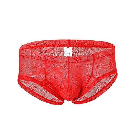Sexy Full Lace Strap Men's Underwear - Elastic Boxer Briefs for Men - Comfortable & Breathable Lingerie for Date Night & Special Occasions