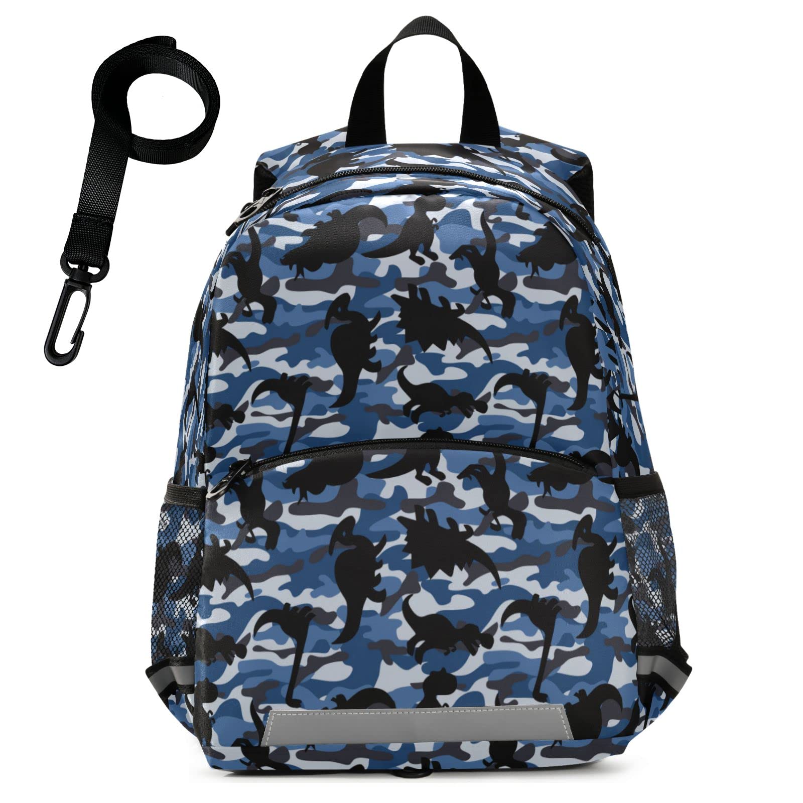 **Fustylead Fashion Toddler Backpack for Travel - Cute Camouflage Dinosaur Design with Safety Leash - Perfect for Daycare, Airports & Outdoor Adventures**