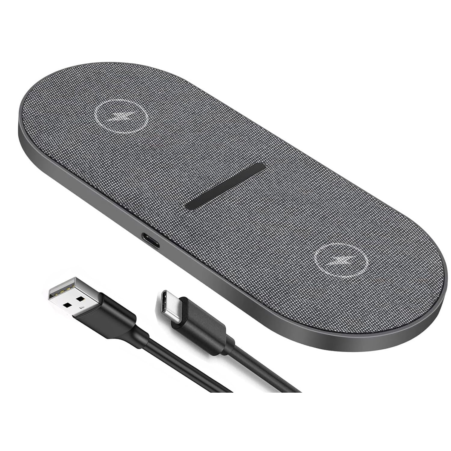 Fast Wireless Charging Station for iPhone 16/15/14/13/12/11 Pro Max & Samsung Galaxy S24/S23/S22 - Dual Qi-Certified Charger Pad with LED Indicator for Phones & AirPods Pro 2 | Perfect for Bedside, Office Desk & Nightstand Charging