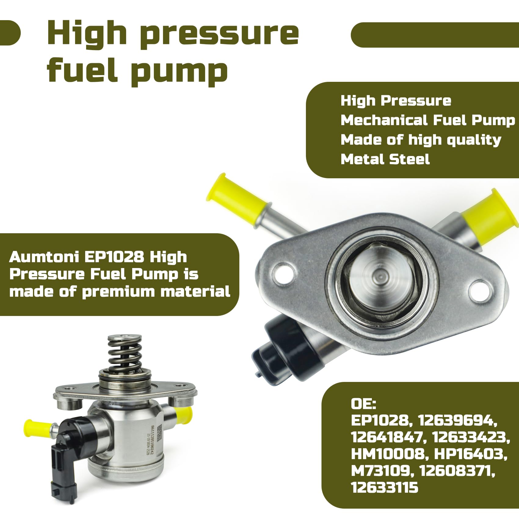 High Pressure Mechanical Fuel Pump Compatible with 2010-2017 Buick Lacrosse Regal, Chevrolet Captiva Equinox Impala Malibu Orlando, GMC Terrain - Replaces OEM 12639694 12641847 12633423 - Perfect for Engine Performance & Fuel Efficiency Upgrades