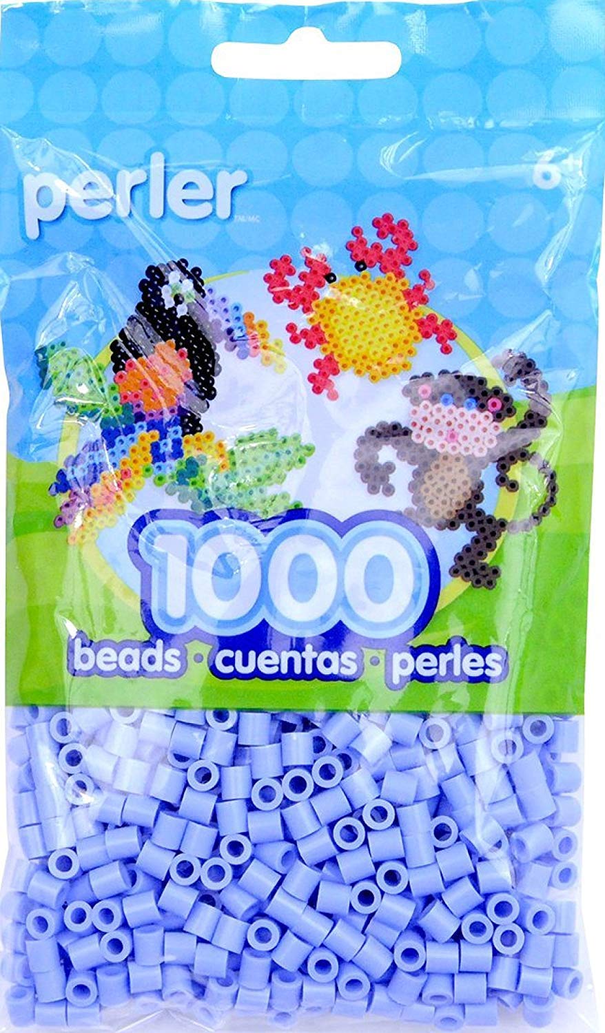 Perler Beads Fuse Beads Kit - 1000 pcs Small Plastic Beads in Blueberry Cream Color for DIY Arts & Crafts, Jewelry Making, Kids Activities & Home Decor Projects