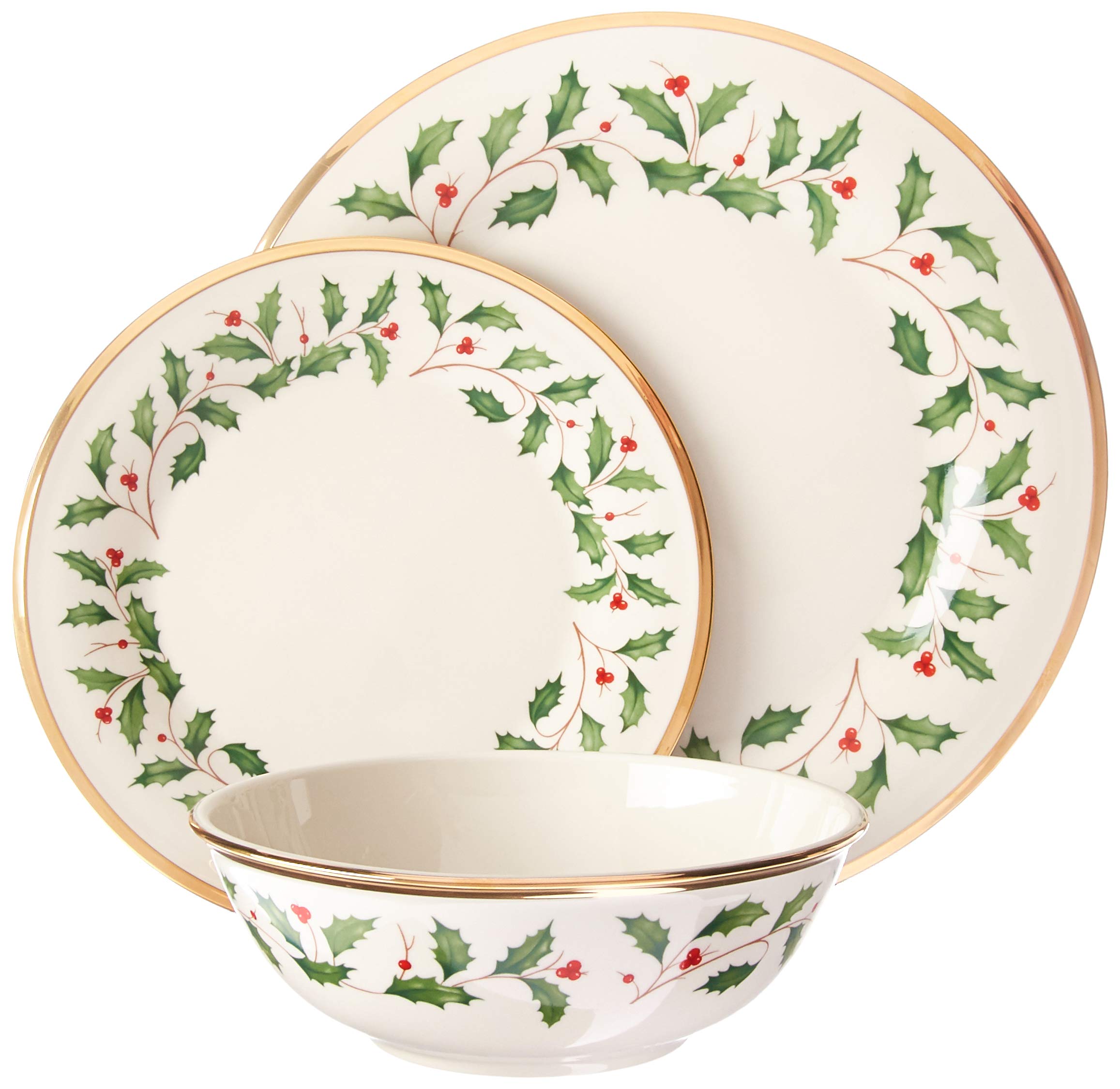Lenox 883430 Holiday 3-Piece Christmas Dinnerware Set - Red & Green Plates, Bowls & Mugs - Perfect for Holiday Hosting, Christmas Parties & Festive Family Gatherings