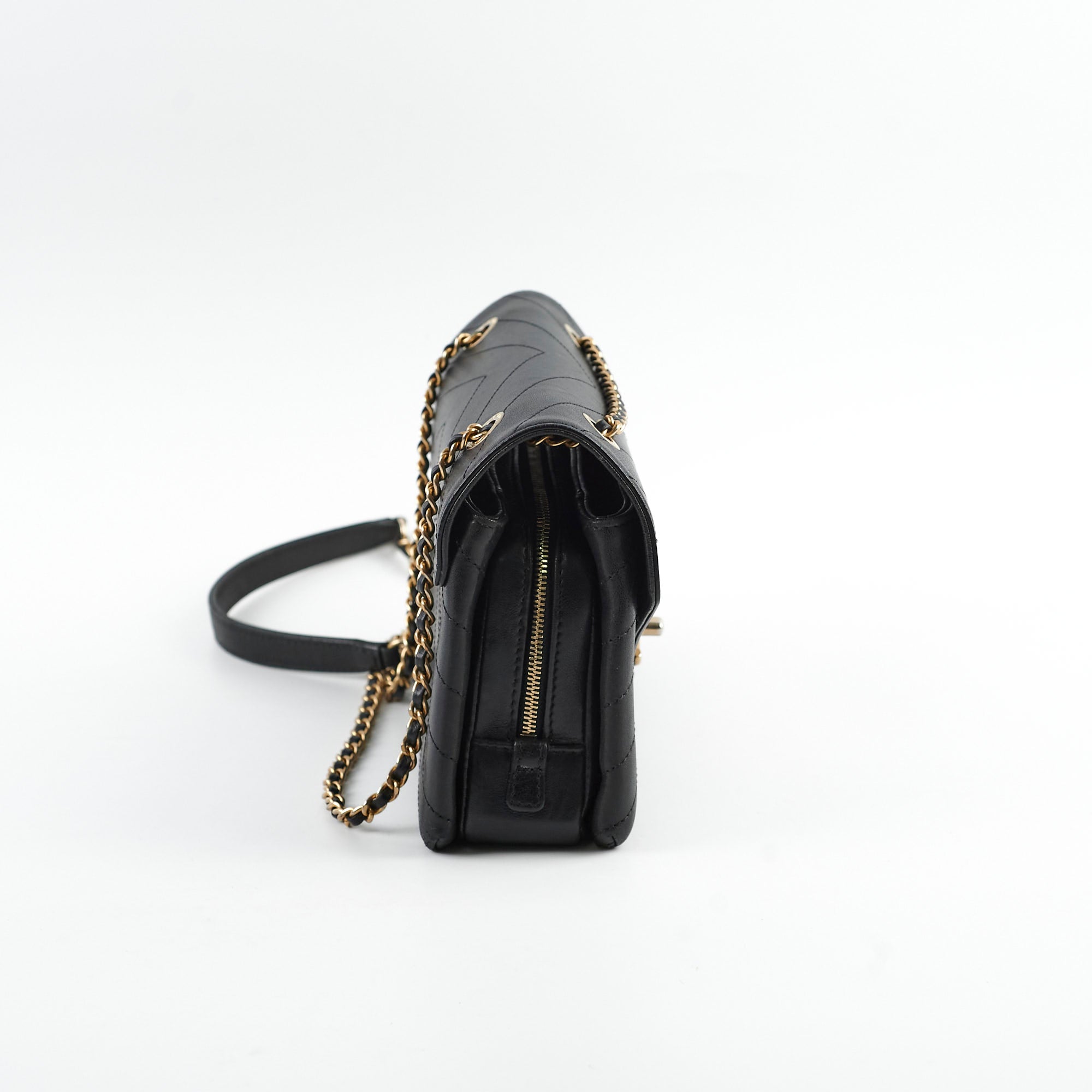 Chanel Chevron Black Shoulder Bag - Classic Flap Bag Series 25 for Women | Luxury Designer Handbag for Evening Parties, Work & Daily Use