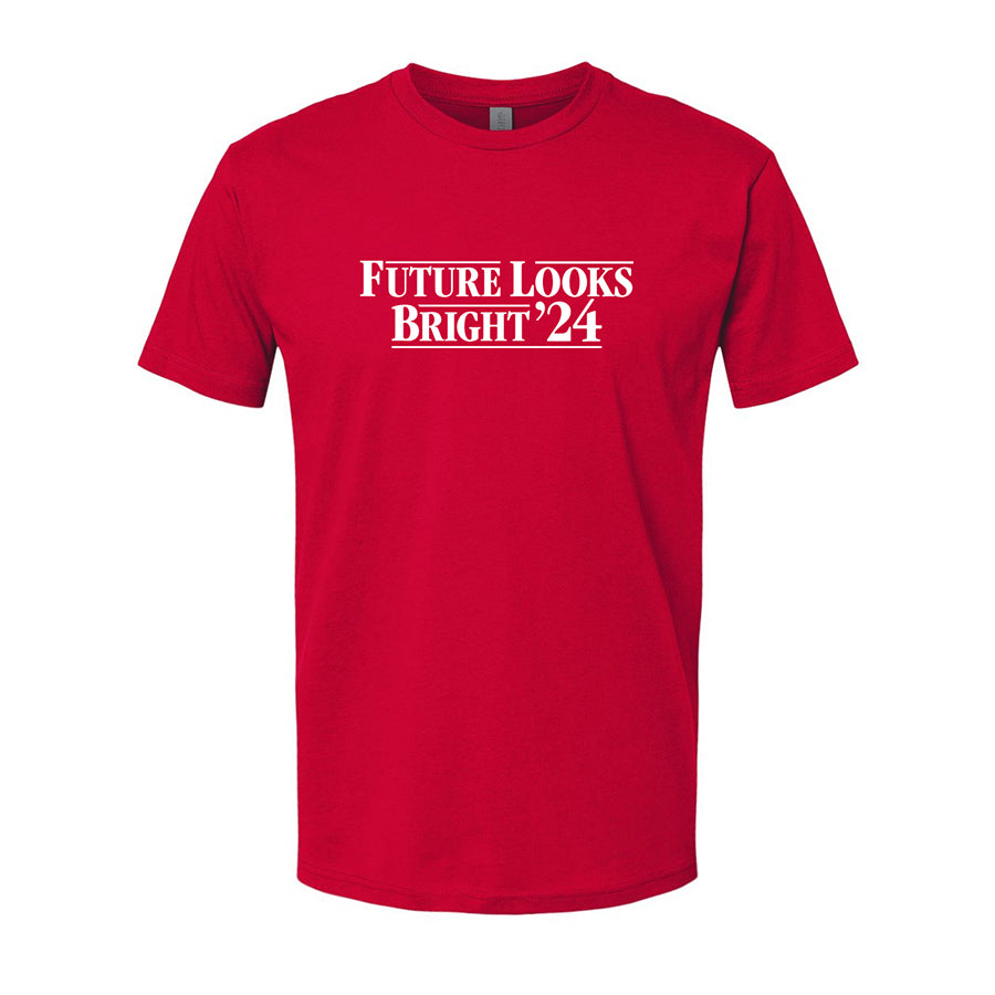 Future Looks Bright '24 Election Red Short Sleeve T-Shirt - Patriotic Political Tee for Campaigns, Rallies & Voting Day