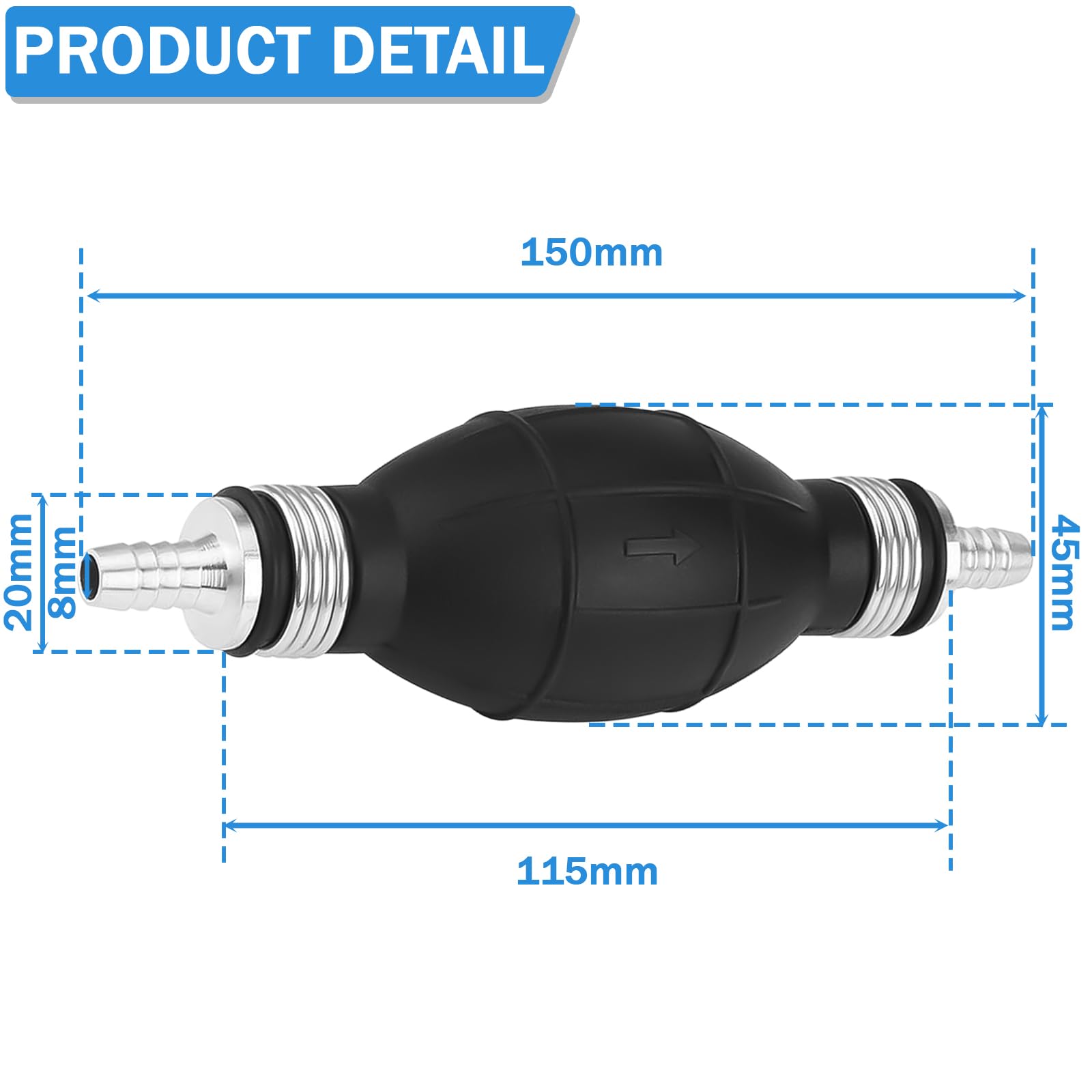 2Pcs Marine Fuel Primer Bulb 5/16