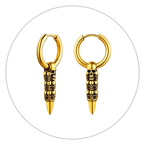 Bullet Skull Hoops-gold