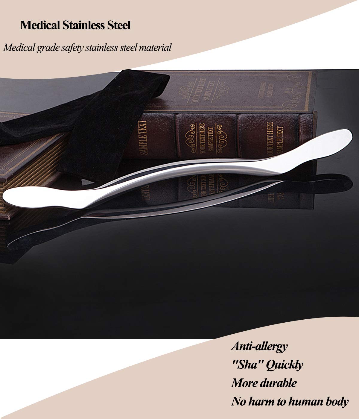 Professional Stainless Steel Gua Sha Scraping Massage Tool for Muscle Relief - IASTM Therapy Instrument for Soft Tissue Mobilization & Pain Management - Perfect for Facial, Neck, Back & Body Massage at Home or Spa