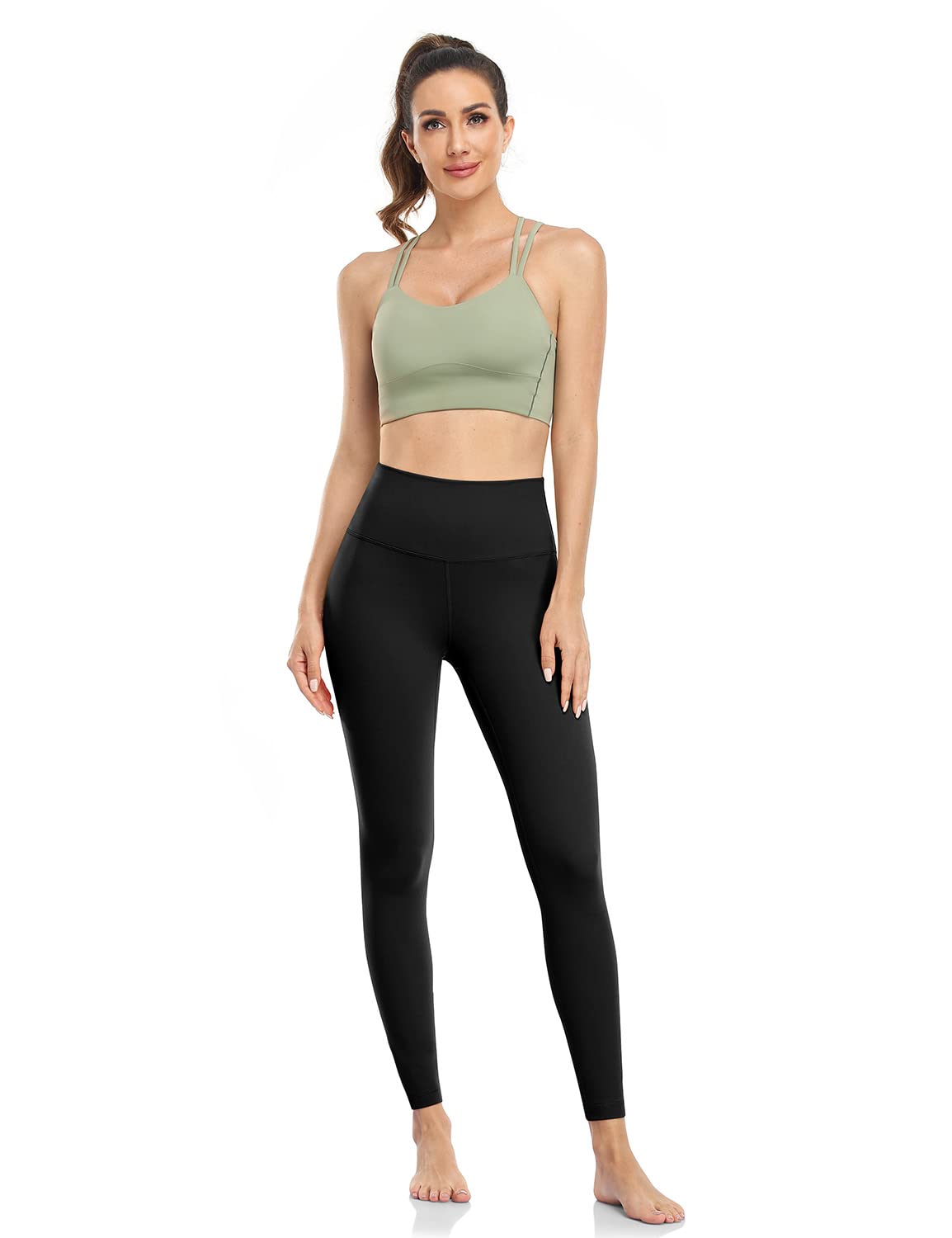 HeyNuts Women's High Waisted Compression Leggings - 7/8 Length Workout & Yoga Pants with Tummy Control (25 Inch) - Perfect for Gym, Running, Pilates and Everyday Wear