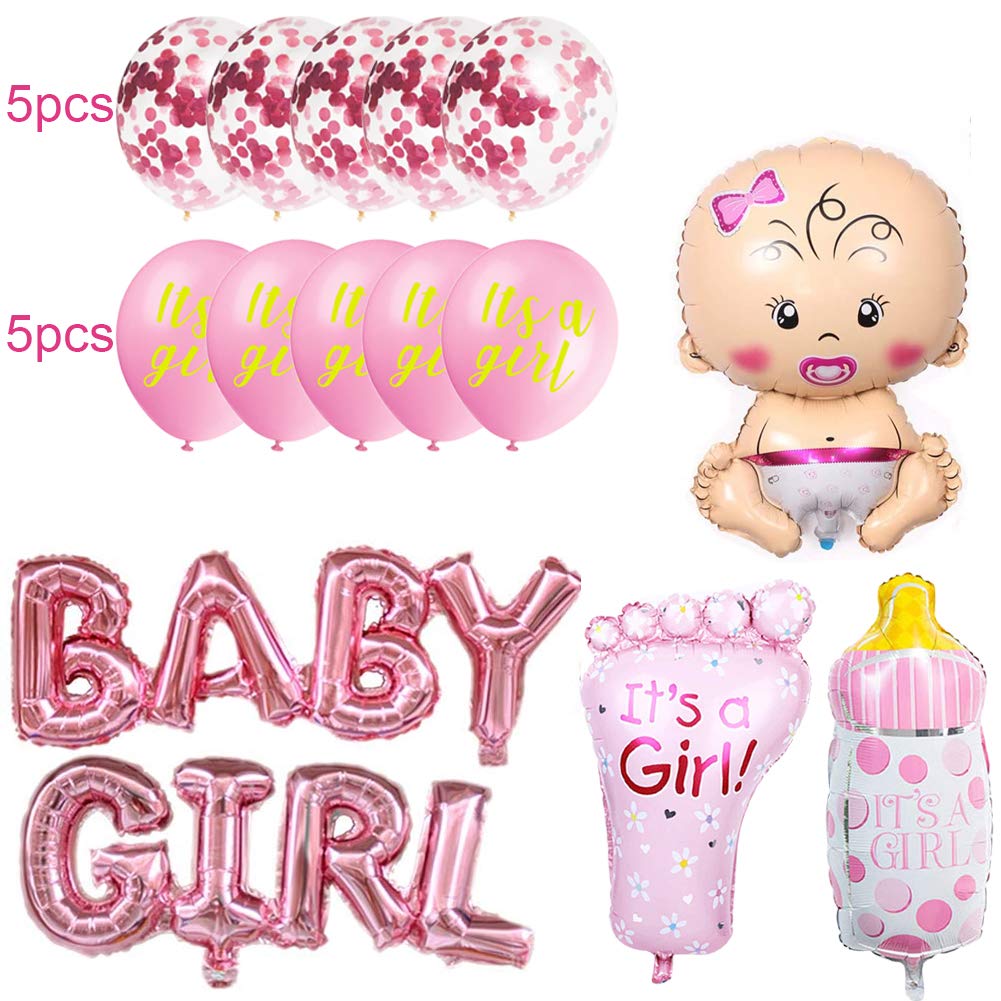 Baby Shower Decorations Set - Girl Shower Banners, Balloons, Party Supplies for Newborn Celebration - Perfect for Baby Shower, Gender Reveal & Birthday Party Decor