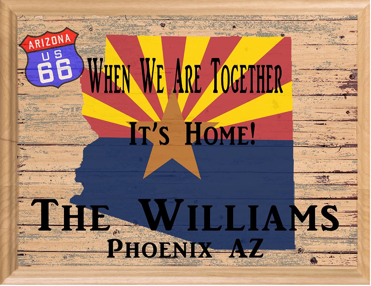 Personalized Arizona Home Sign with Family Name - Custom State Wall Art for Housewarming Gift | Made in USA | Perfect for Front Porch, Living Room & New Home Decor