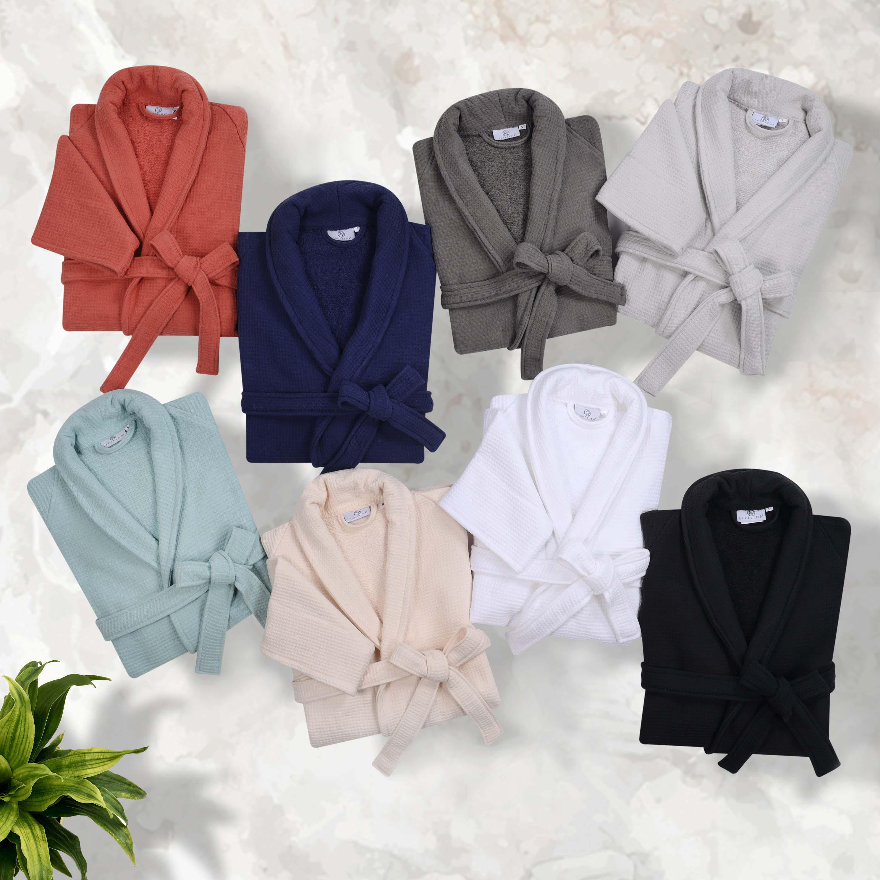 Premium Waffle Weave Cotton Bathrobe - Ultra Soft, Lightweight & Oversized Unisex Robe for Men & Women | Perfect for Spa, Lounge & Post-Shower Comfort