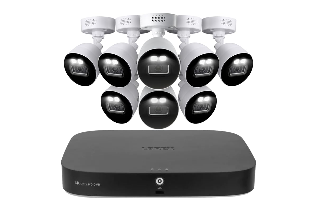 Lorex Fusion 4K 8MP 20 Camera Security System (16 Wired + 4 Wi-Fi) with 2TB DVR & 8 Indoor/Outdoor Bullet Cameras - Active Deterrence, Color Night Vision, 108° Wide Angle, IP67 Weatherproof - Ideal for Home, Business & Property Surveillance