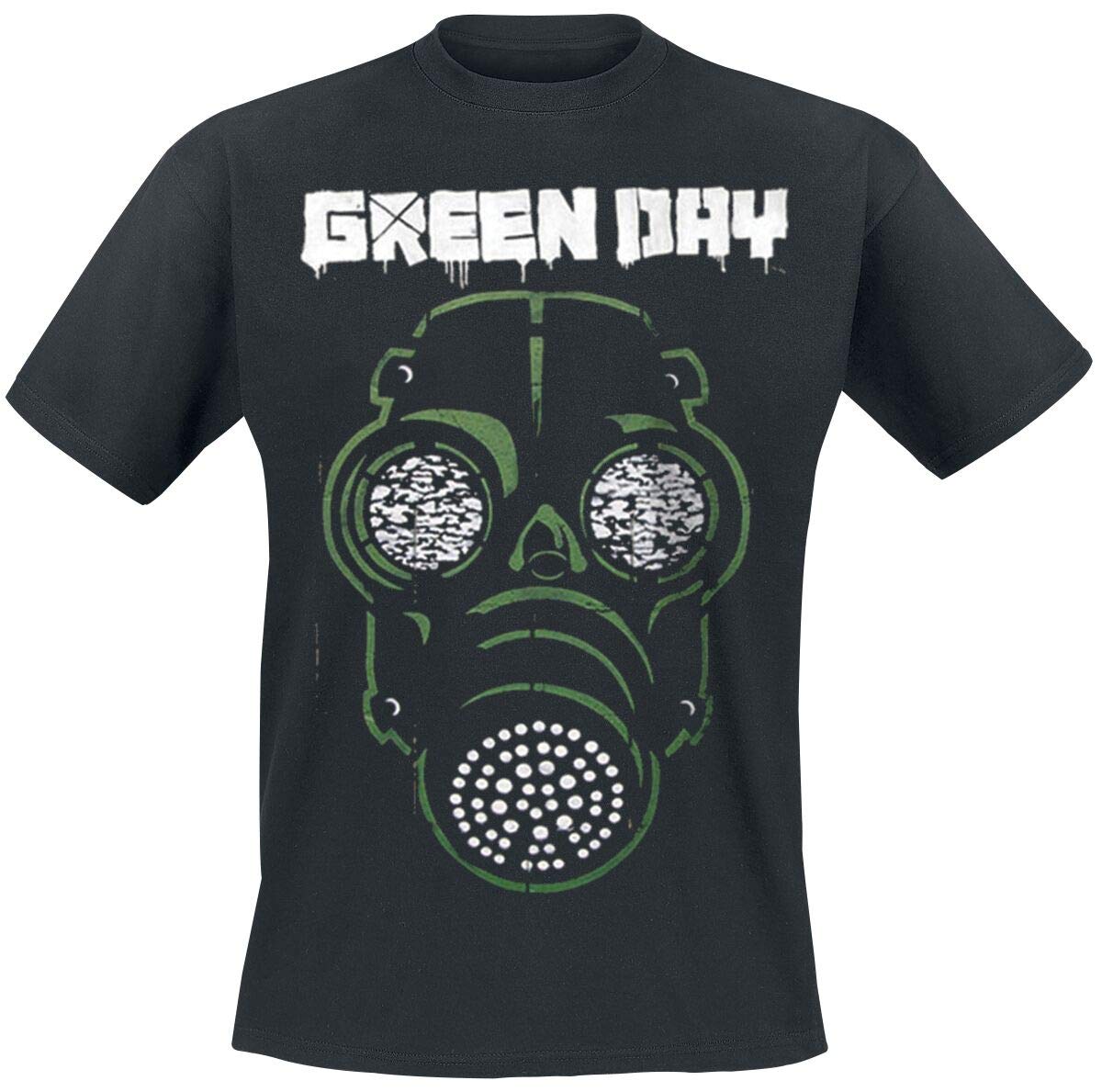 Green Day Gas Mask Official Men's T-Shirt | Punk Rock Band Merch | Tour Concert & Streetwear Fashion