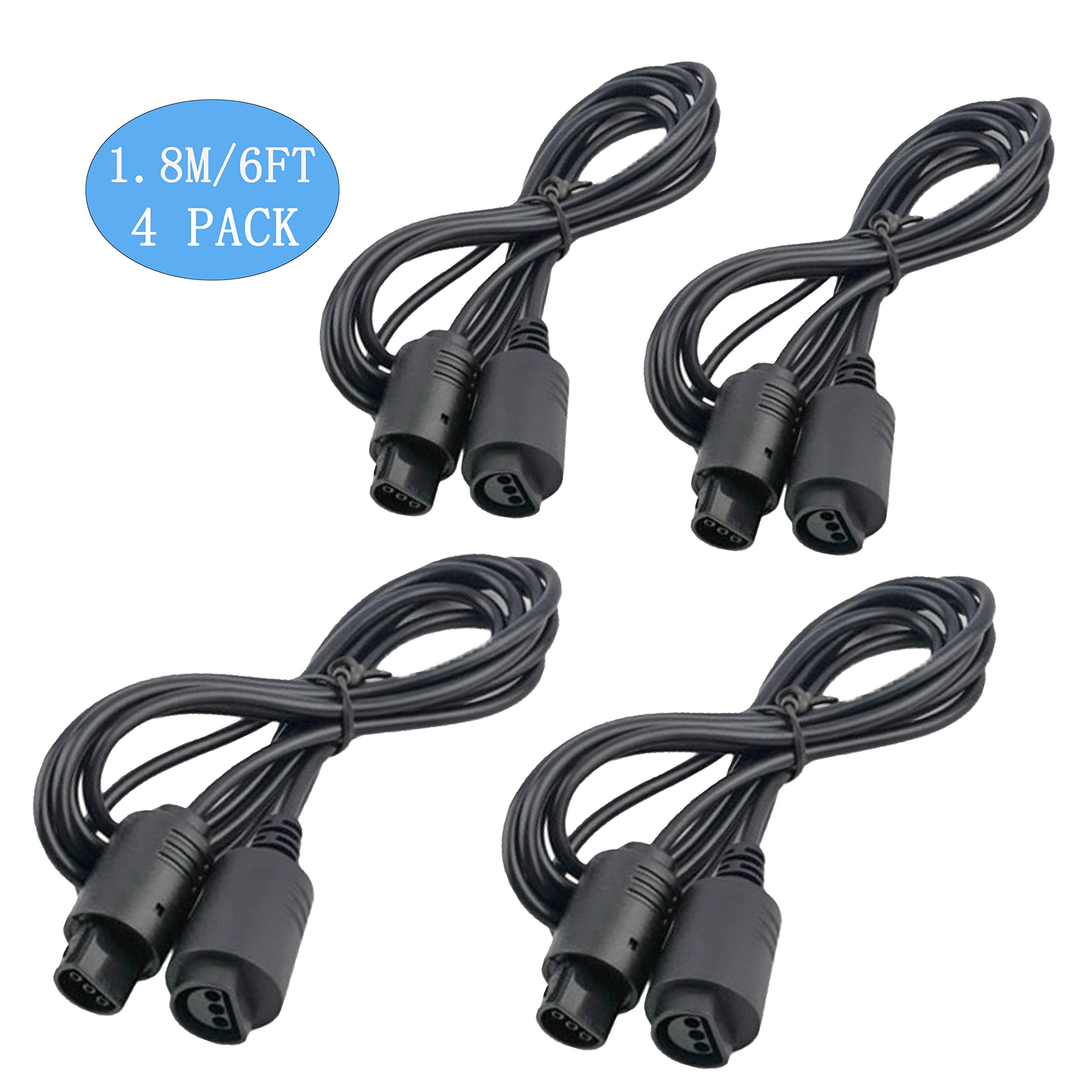 Nintendo N64 Controller Extension Cables 4-Pack - Extra Long 10ft Cords for Comfortable Gaming - Perfect for Multiplayer Setup & Retro Gaming Sessions