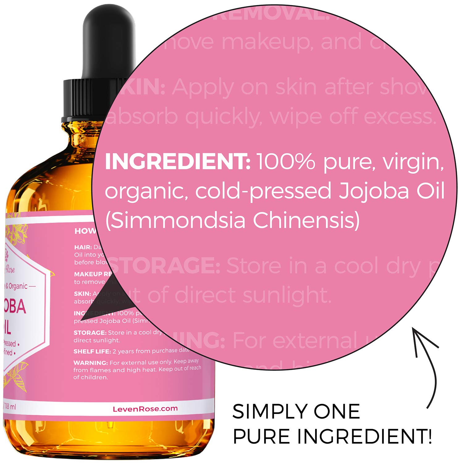 Leven Rose Jojoba Oil & Pure Moroccan Rosewater 4oz Bundle - Natural Facial Toner, Moisturizer for Skin, Hair, Body & Nails | Hydrating Skincare Set for Dry Skin, Anti-Aging & Daily Beauty Routine