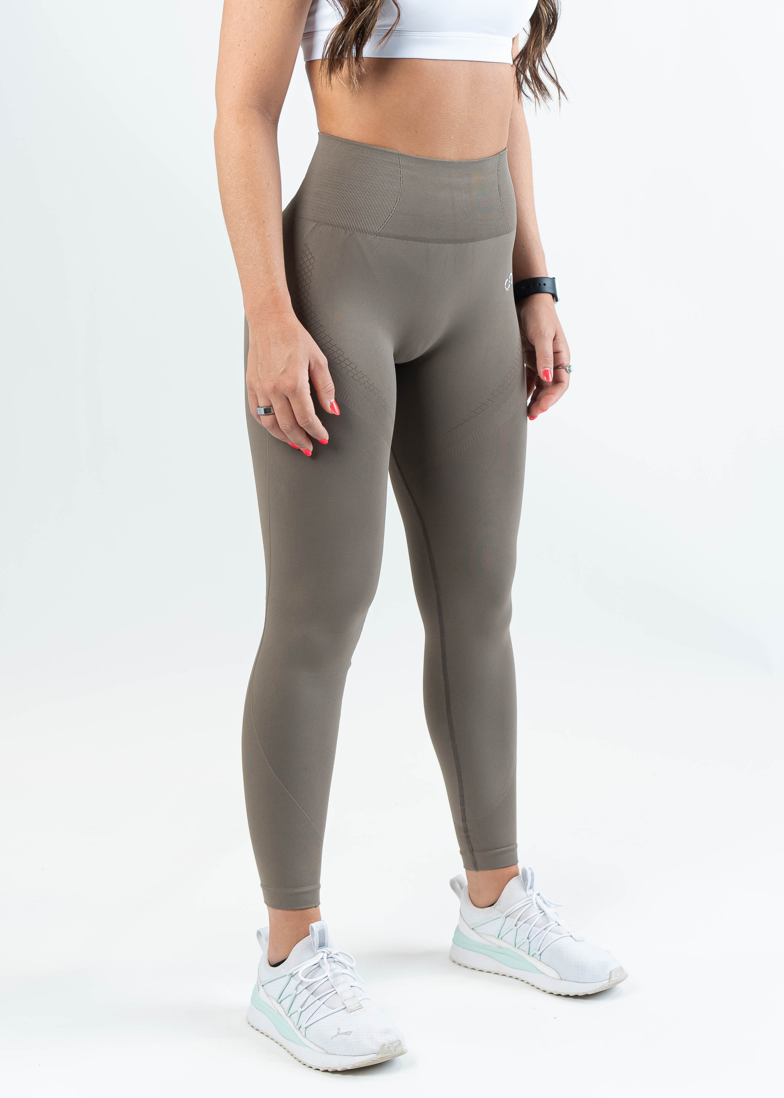 High-Waisted Sculpt Seamless Leggings for Women - Battlefield Brown | Yoga, Workout, Running & Everyday Wear