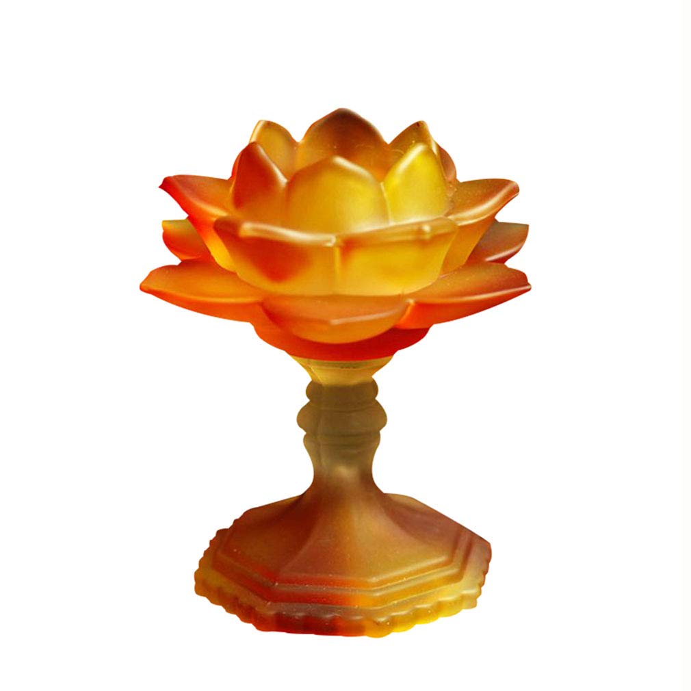 Glass Lotus Flower Candle Holders - Elegant Tealight Candle Stand for Home Decor, Wedding Party & Buddhist Meditation - Perfect for Candlelight Dinners, Spa Relaxation and Spiritual Gifts