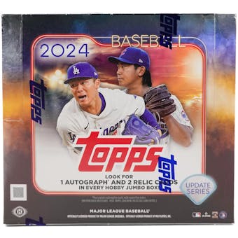 2024 Topps Update Series Baseball Hobby Jumbo Box - 24 Packs, 10 Cards Each | MLB Trading Cards Collection for Collectors & Fans | Perfect for Gifts, Investments & Fantasy Baseball