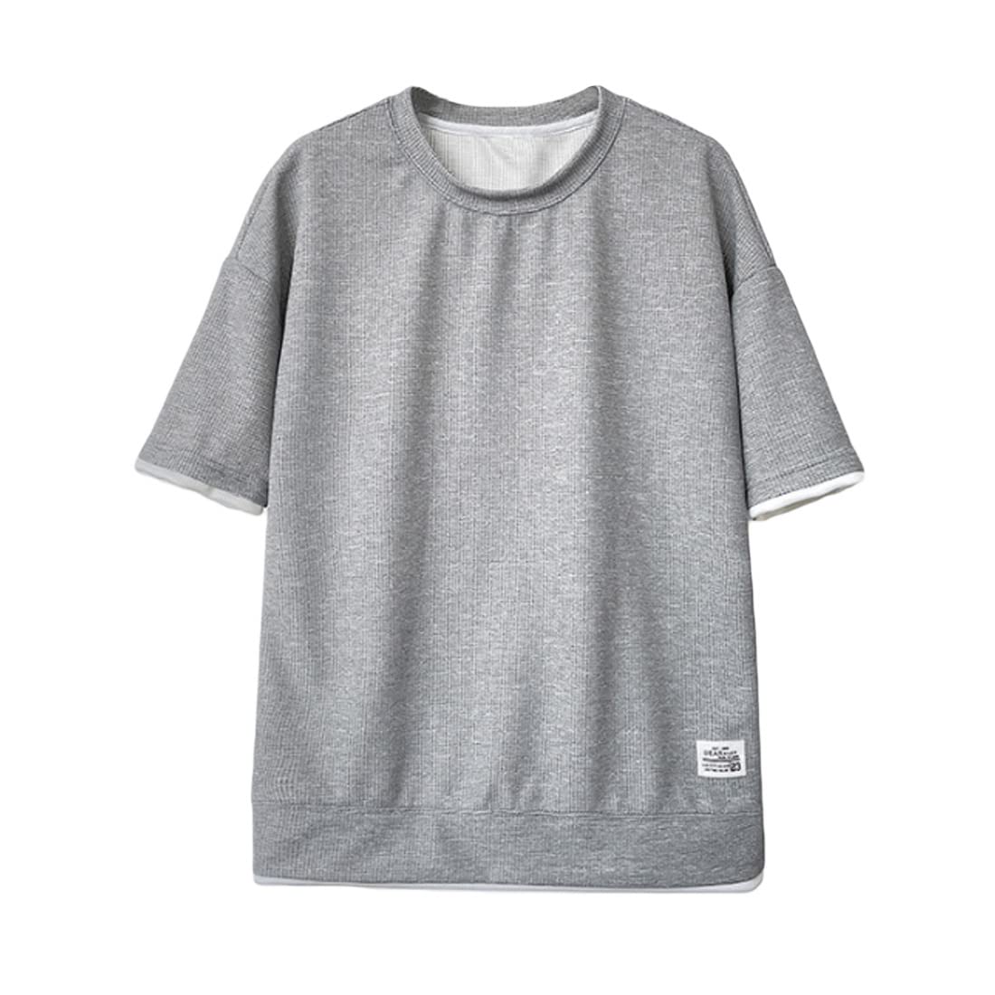 Men's Comfort Waffle Short Sleeve T-Shirt - Breathable Crew Neck Plain Tee for Summer | Casual Wear, Gym, Outdoor Activities