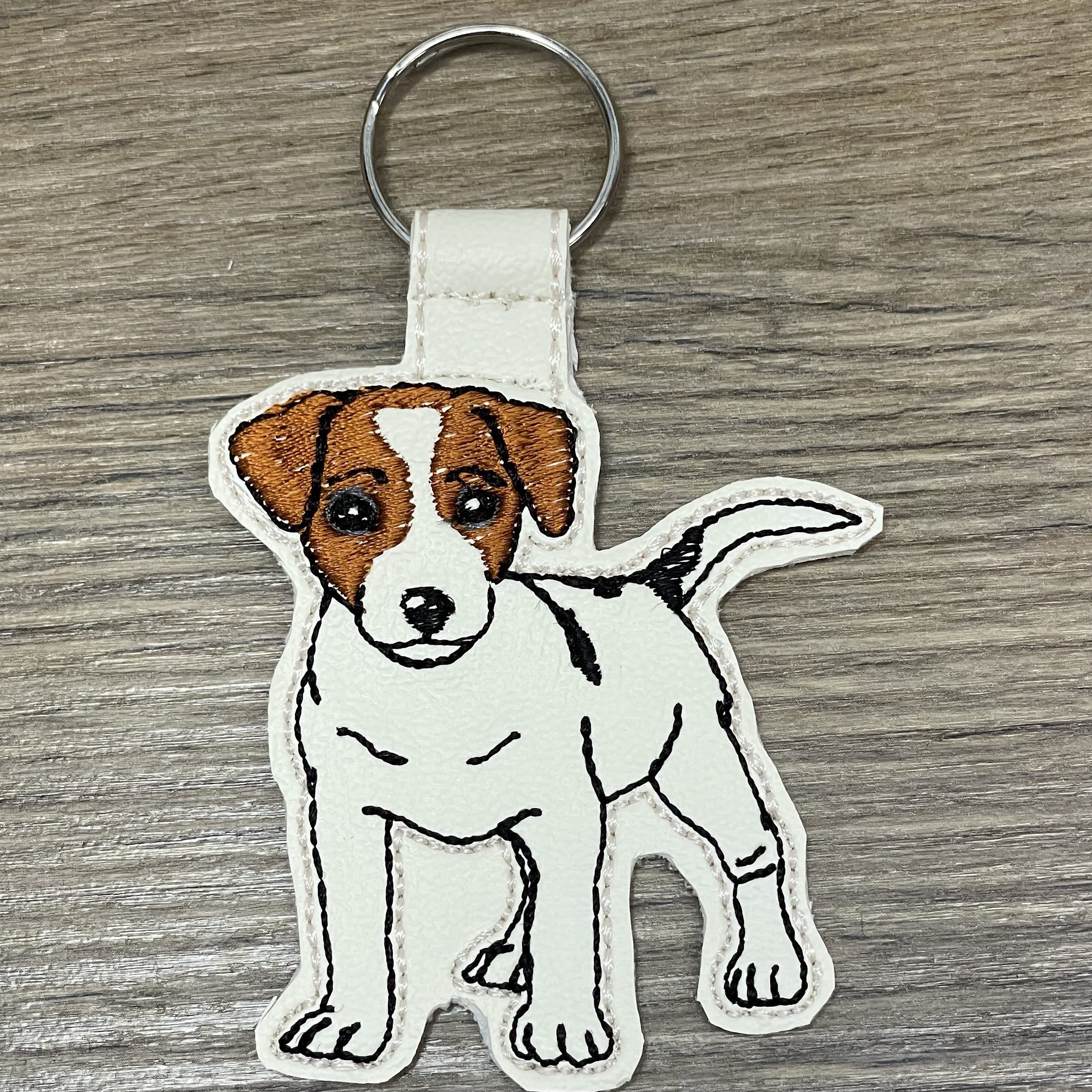Jack Russell Terrier Keychain - White & Brown Pet ID Luggage Tag by Syntryz | Perfect for Dog Lovers, Travel Accessories & Gift Ideas