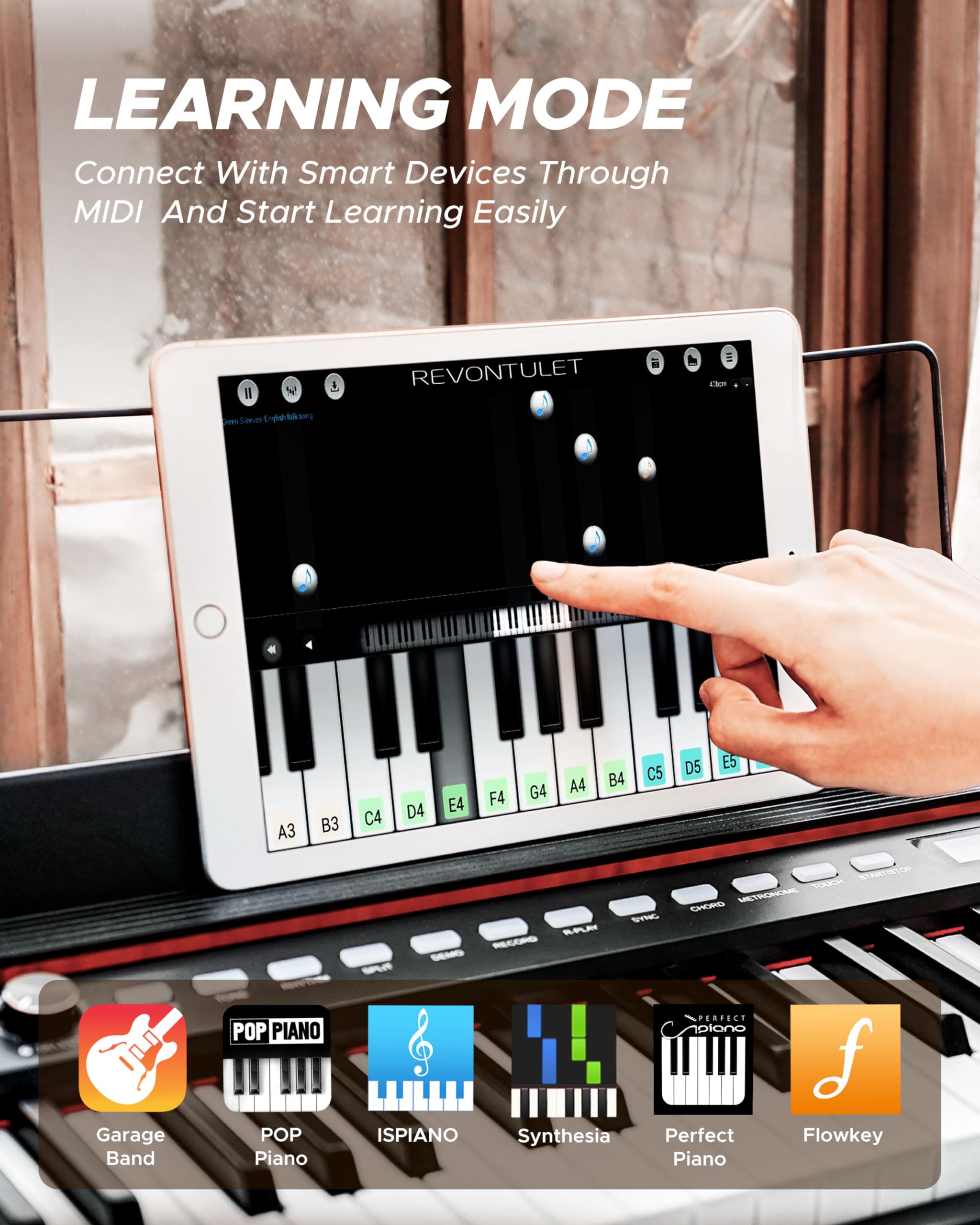 Starfavor 88-Key Digital Piano Keyboard - Portable Electric Piano with Semi-Weighted Keys, Stand, Headphones & Sustain Pedal - Perfect for Beginners, Home Practice & Live Performances