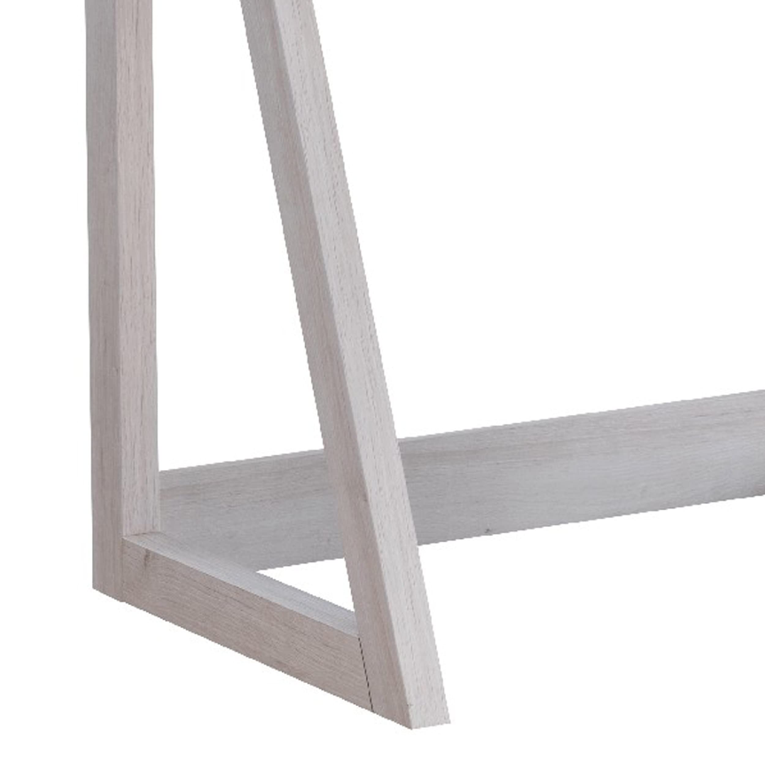 Benjara 36 Inch White Ethan Writing Desk with 1 Drawer, Raised Shelf & Angled Frame - Perfect for Home Office, Study Room or Small Space Workstation