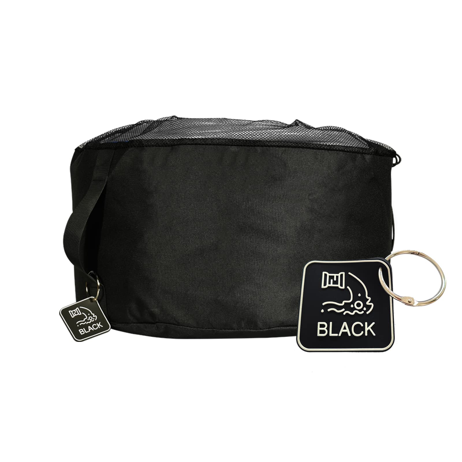 RV Hose Storage Bag - Waterproof Camper Accessories for Outdoor Use with Rubber ID Tags | Organizes Fresh/Black Water Sewer Hoses & Electrical Cords | Durable Black Storage Solution (1 Pack) - Perfect for RV Trips, Camping & Outdoor Adventures