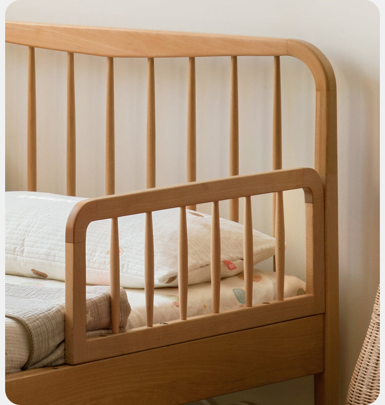 Solid Wood Whispering Telescopic Bed - Beech & Oak - Expandable Bed Frame for Small Spaces, Guest Rooms & Kids' Bedrooms