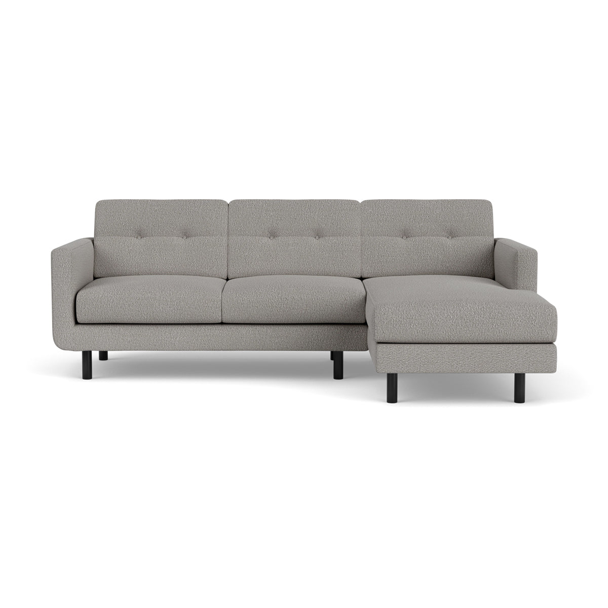 Luxury Conrad Boucle Right Chaise Sofa - Modern Upholstered Sectional Couch for Living Room, Lounge & Home Theater | Soft Chenille Fabric, Comfortable Seating for Family & Guests