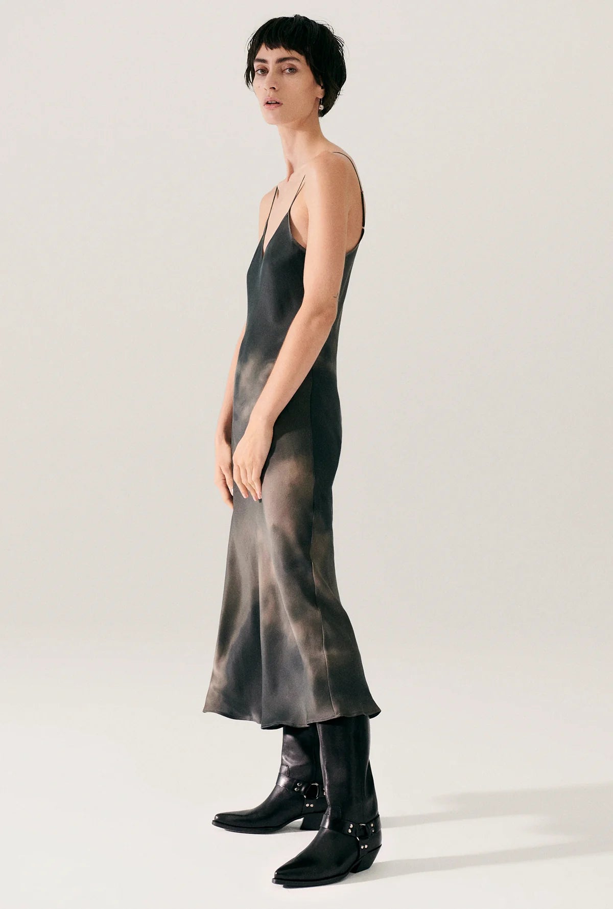 90s Slip Dress in Smoke Color - Vintage-Inspired Elegant Nightwear for Women | Perfect for Evening Parties, Date Nights & Special Occasions