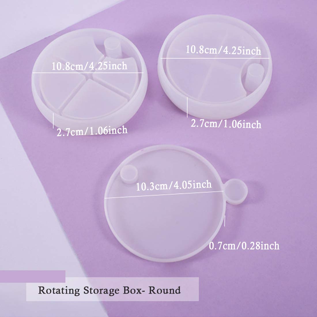 FineInno Rotating Resin Box Molds - Round Multi-Tiered Silicone Jewelry Box Molds for DIY Resin Casting, Jewelry Organizer & Storage - Perfect for Handmade Jewelry, Gift Boxes & Home Decor