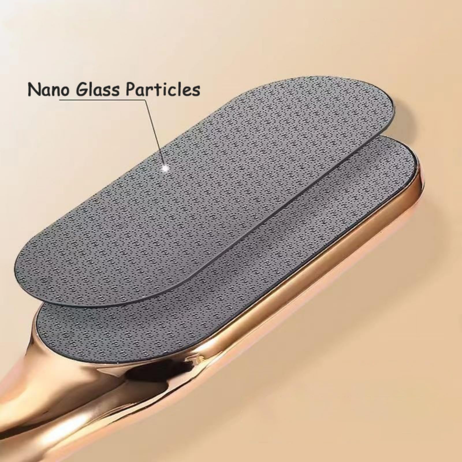 2025 New Nano Glass Foot File with Handle - Professional Callus Remover & Foot Scrubber for Smooth Feet - Blue & Gold Pedicure Tool for Home Spa, Salon & Travel Care