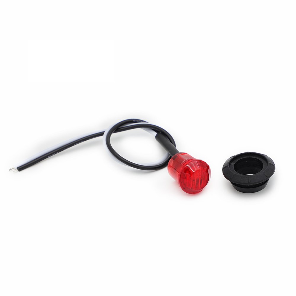 10-Pack Meerkatt 3/4 Inch Mini Round Red LED Side Marker Clearance Lights with Rubber Grommets - Universal Fit for 12V Vehicles (Trucks, Trailers, Boats, Buses) - Durable & Weatherproof for Nighttime Visibility & Safety