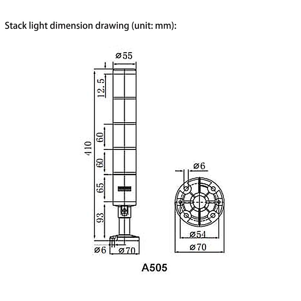 ATO Stack Light with Flash LED – 110V AC Industrial Signal Tower with Buzzer Alarm & Warning Lamp for Operator Stations, Call Lights, Machine Monitoring (3 Layers) – Perfect for Factory Automation, Production Lines & Equipment Status Alerts