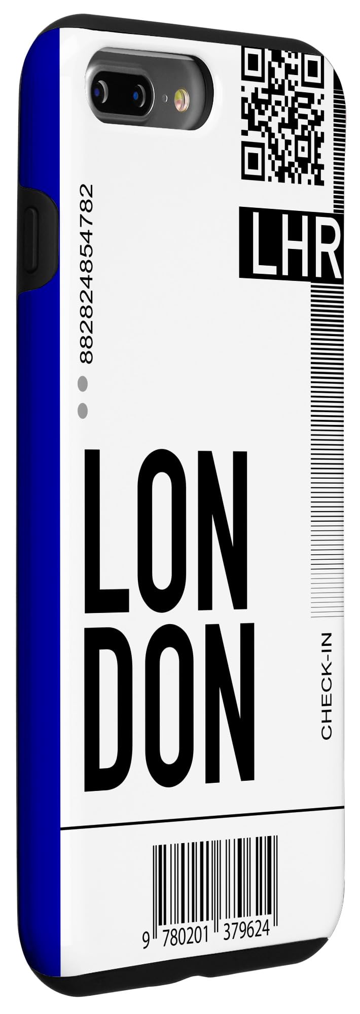 iPhone 7 Plus/8 Plus London Air Ticket Phone Case - Vintage Boarding Pass Design, City Souvenir Case for Travel Enthusiasts & Gift Ideas