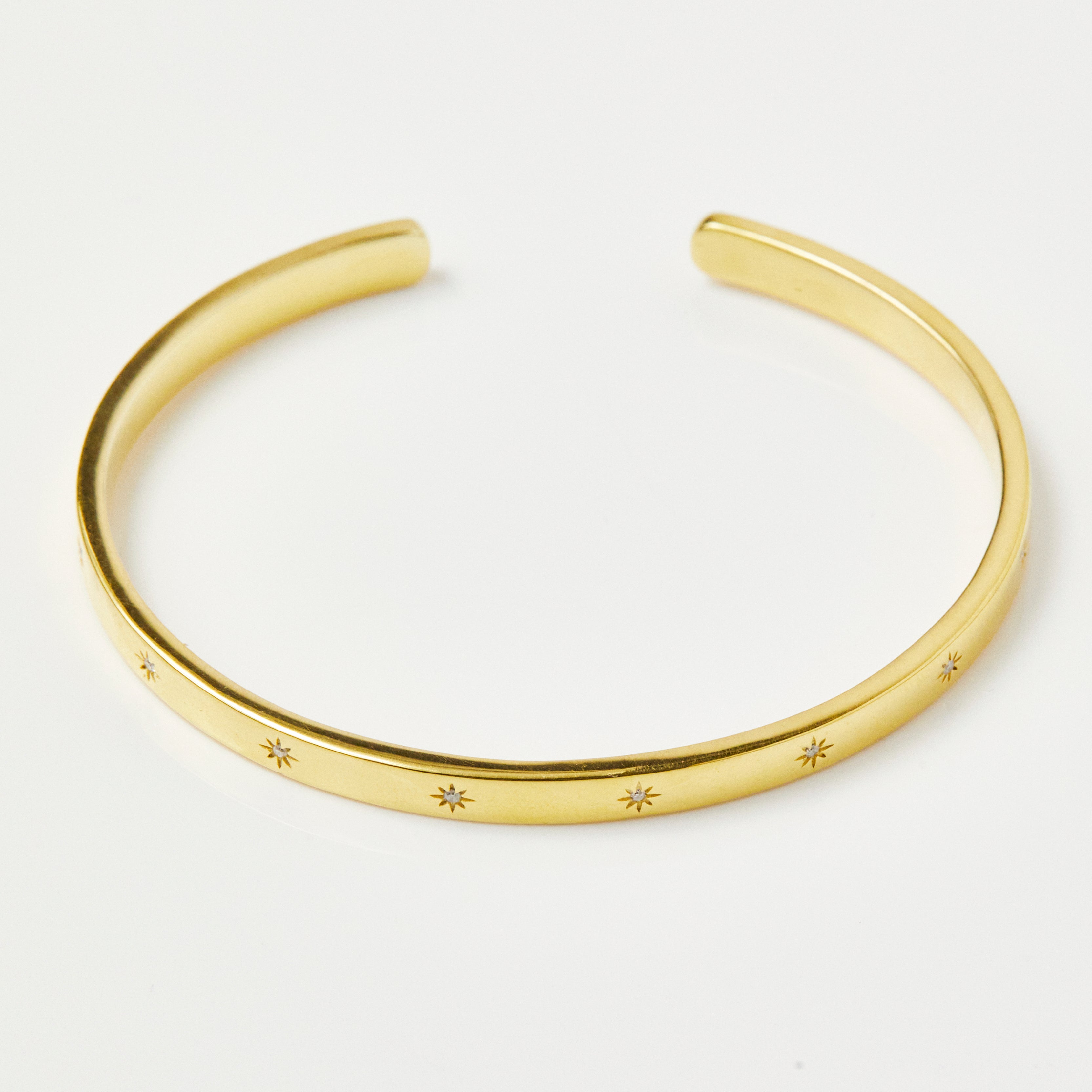 Diamond Star Set Cuff Bracelet - Elegant Women's Jewelry for Parties, Weddings & Special Occasions