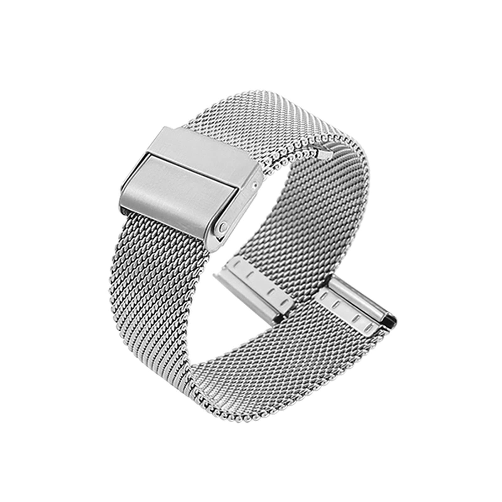 Quick Release Stainless Steel Mesh Watch Band - 19mm Silver Metal Strap Replacement for Smartwatches & Traditional Watches | Comfortable Unisex Wristband for Men & Women | Perfect for Daily Wear, Office & Casual Occasions
