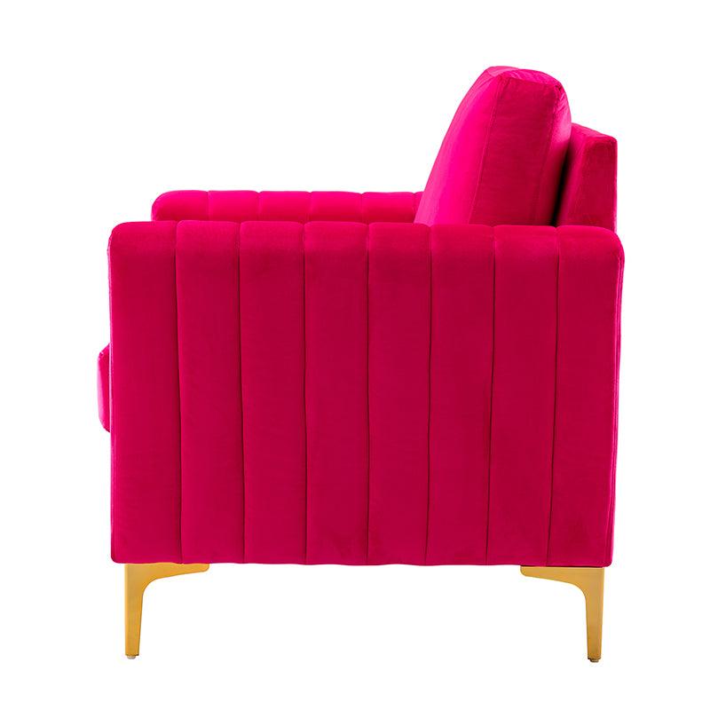 Luxury Didyme Velvet Club Armchair - Modern Accent Chair for Living Room, Bedroom & Office - Plush Upholstered Lounge Chair with Sturdy Wooden Legs - Perfect for Reading Nook, Home Theater & Cozy Spaces