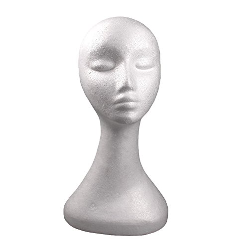 Professional Female Mannequin Head Display Stand for Wigs, Jewelry, Hats & Headphones - White - Perfect for Salon, Retail Store & Photography Studio