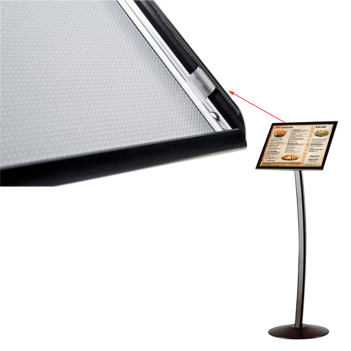 Curved Floor Display Stand with Rotating Sign Frame - 18