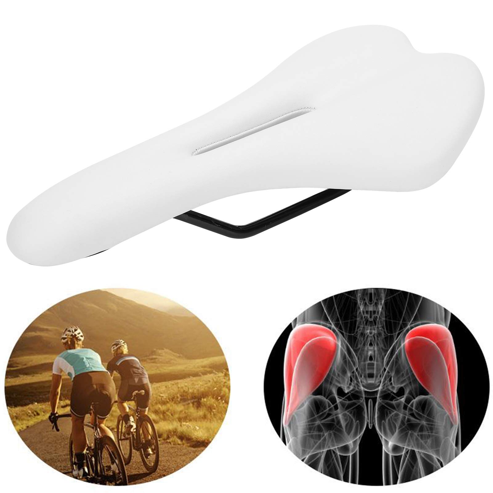 **Joyzan Comfortable Ventilated Bike Seat Cushion - Shock Absorbing Bicycle Saddle with Hollow Design for Road, Mountain & Stationary Bikes - Perfect for Long Rides & Indoor Cycling Workouts**
