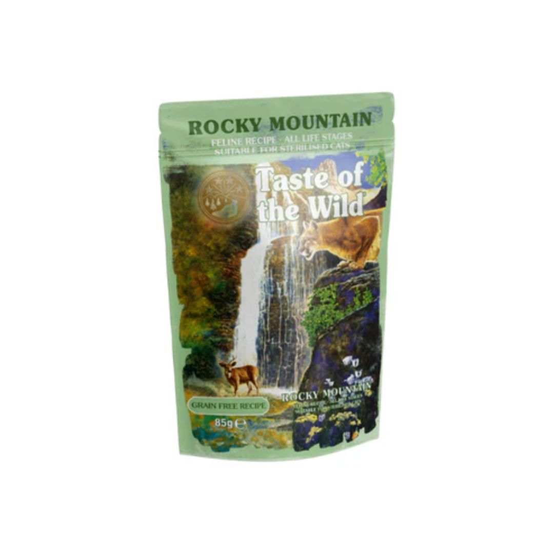 Taste of the Wild Rocky Mountain Cat Food - Grain-Free Wet Cat Food in Gravy, 85g Pouch (Pack of 12) - High Protein Natural Cat Food for Adult Cats - Perfect for Mealtime & Travel Feeding